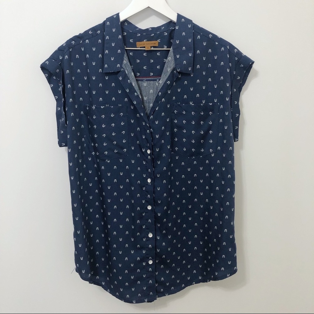 SOLD JACHS Girlfriend Arrow Print ButtonDownBlouse - Picture 2 of 8